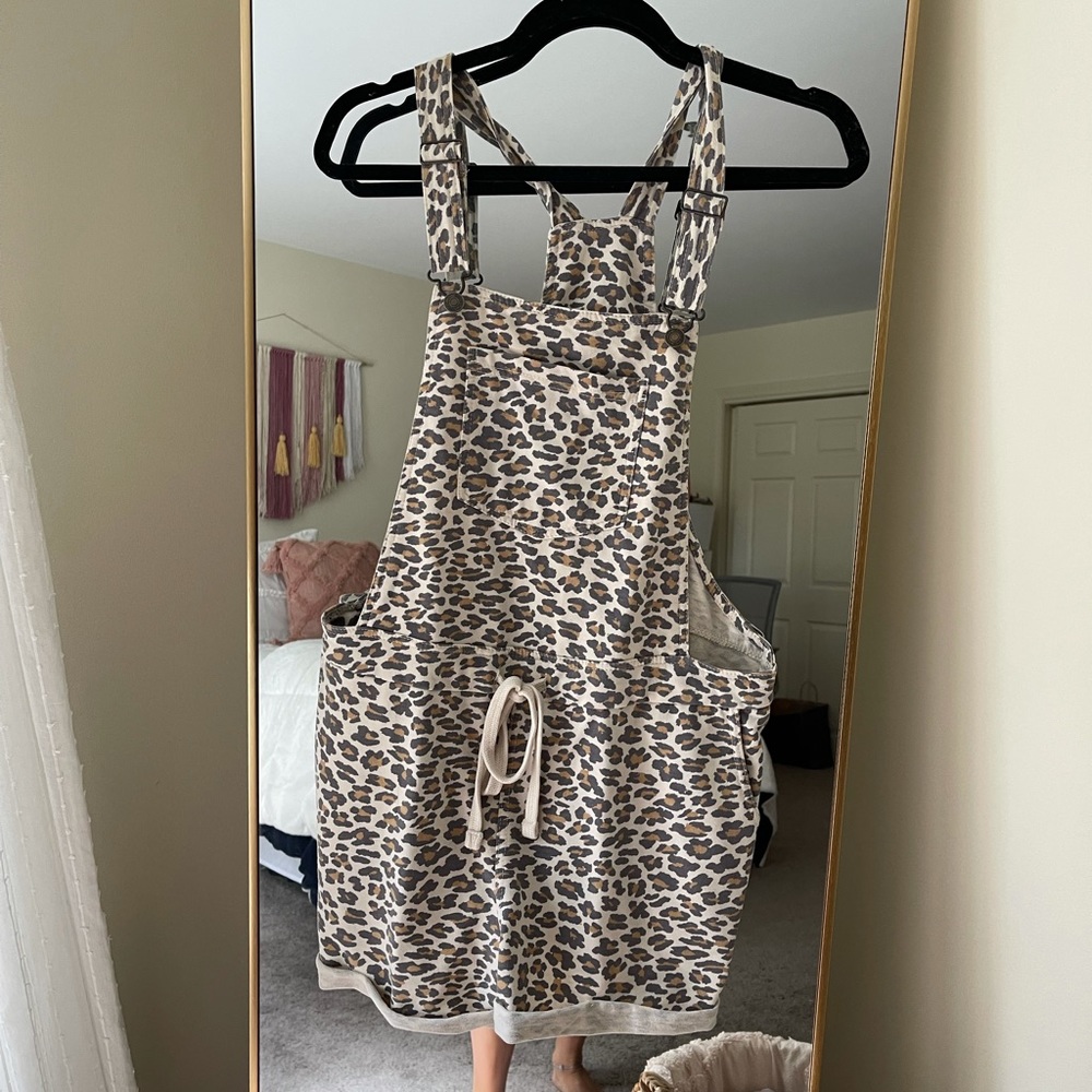 Cheetah Shorts Overalls